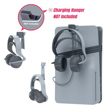 Charger Dock Compatible with PS Portal and Controller, PS5 Pro Stand and Cooling Station with RGB LED Charging Dock, PS5 Edge Controller and Headset and Remote Holders - Grey - color: Gray