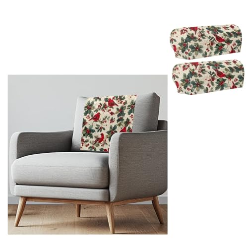 Locust Cardinals Sofa Headrest Armrest Cover Set for Recliner Sofa Headrest Protector Fade Resistant Headrests Cover Slipcover with Fixing Nails Headrests Protector Covers for Couch Furniture - color: Locust Cardinals