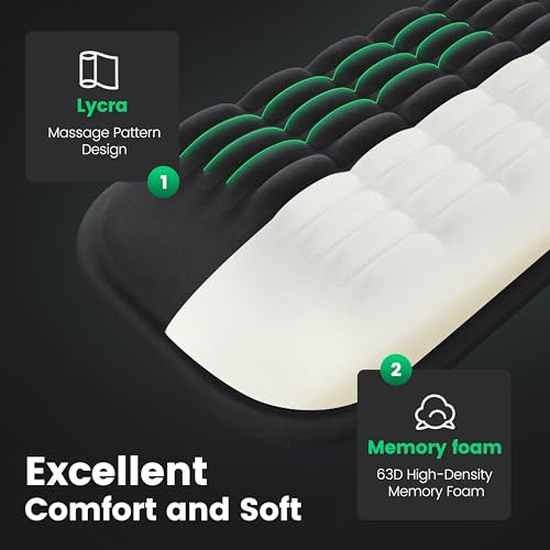 MEKASS Ergonomic Wrist Rest for Keyboard and Mouse, Soft Memory Foam Keyboard Wrist Rest Set with Non-Slip Silicone Base, Easy Typing, Pain Relief, Comfort for Office, Work, Gaming (White) - style: White
