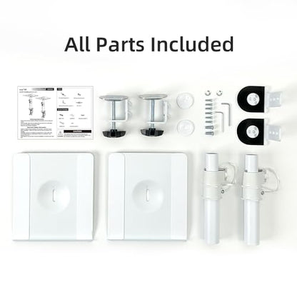 suptek Clamp-on Speaker Stand Desk Mount Set, Height Adjustment, Tilt, Swivel, 9.6 x 8.8 inch Trays, Universal Audio Holders for Computer and Bookshelf Speakers, Elevated Sound, 2 Pack, White, SDM001W - color: White