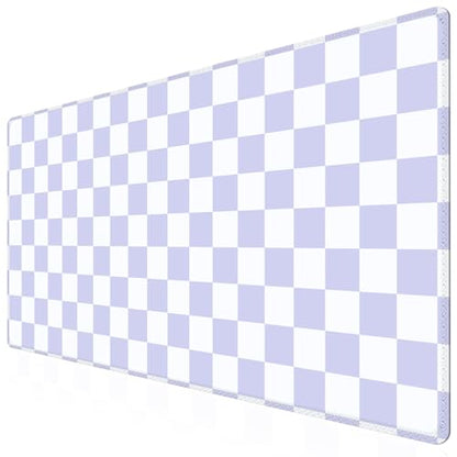 iCasso Desk Pad Mat, Desk Matt for Desktop, Cute XXL Large Mouse Pad, Anti-Slip Big Mousepad with Stitched Edges, Keyboard Pad Mouse Mat for Computer (Purple Checkered) - color: Purple Checkered