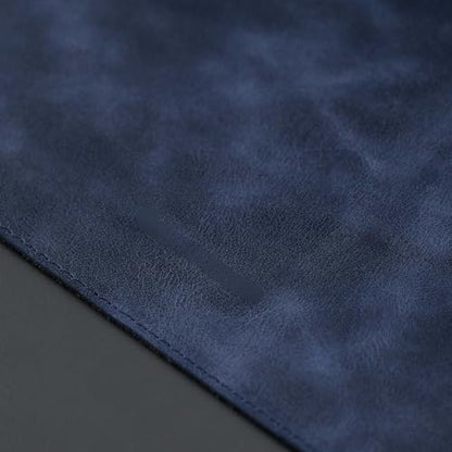 Jersey Genuine Calfskin Leather Desk Pad, Office Desk Mat with Non-Slip Bottom, Smooth Surface for Mouse & Keyboard, Desk Protector (36x19 inches) (Navy) - color: Navy