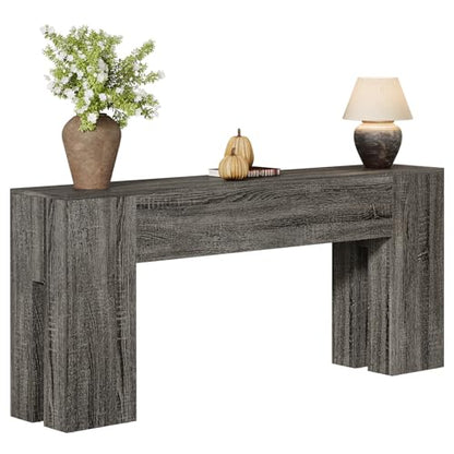 Tribesigns 71-Inch Long Console Table for Entryway, Farmhouse Sofa Console Behind Couch, Entry Table for Hallway, Foyer, Living Room, Gray - color: Grey