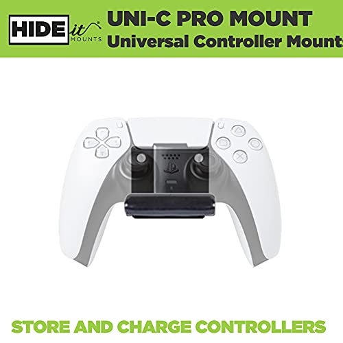 HIDEit Mounts Uni-C Pro Black Rubber Dipped Steel Wall Mount for PlayStation Controller, Gaming Accessory Compatible with PlayStation 5 Controllers and PlayStation 4 Controllers - size: PlayStation Uni-C Pro