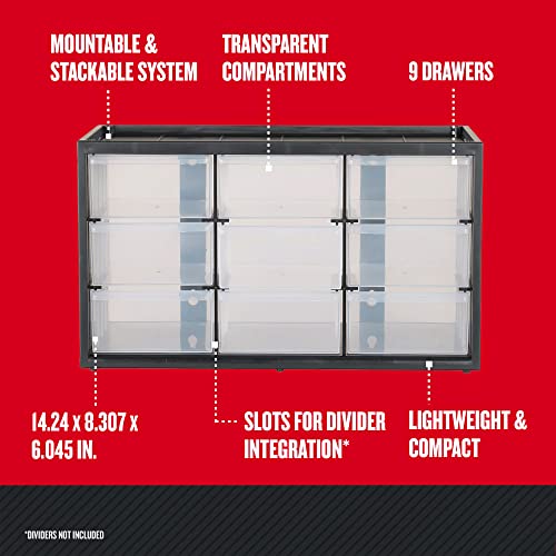 CRAFTSMAN Storage Organizer Bin System, 9 Compartment, Plastic (CMST40709) (Pack of 2) - size: 1 Count (Pack of 2), style: 9 Bins