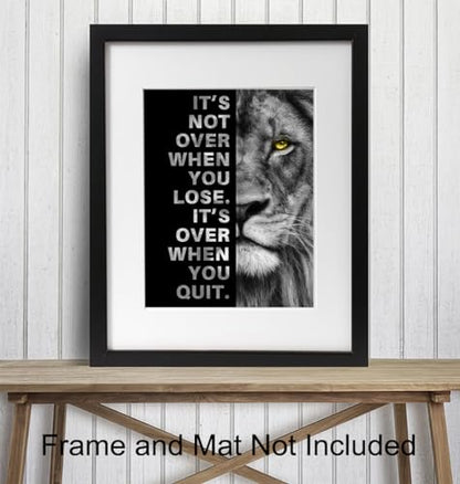 YELLOWBIRD ART & DESIGN Motivational Wall Art & Decor - Positive Quotes - Motivational poster - Office Wall Art - Lion Wall Decor Inspiration Motivation Man cave Gym Wall Decor for Men - size: 8"L x 10"W, style: Unframed