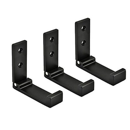 Aluminum Alloy Folding Clothes Hook Coat Rack Single Hook Foldable Wall Mounted Set of 3 - color: Black, size: 3 PCS