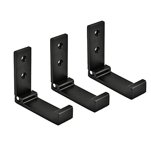 Aluminum Alloy Folding Clothes Hook Coat Rack Single Hook Foldable Wall Mounted Set of 3 - color: Black, size: 3 PCS