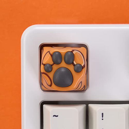 SYA Cute Cat-Claws 3D Model OEM Profile Keyboard Keycaps for Cherry MX Switches Mechanical Gaming Keyboard - Catpaw ESC-Key Keycap (Leopard, 1pcs) - color: Leopardpaw-1pcs
