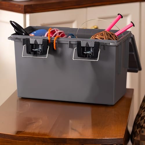 Sheffield 12766 XL Storage Bins With Lids, Stackable Storage Bins, Lockable Containers with Lids, Plastic Containers for Home, Classroom, and Dorm - color: Gray, size: XL 4-Pack