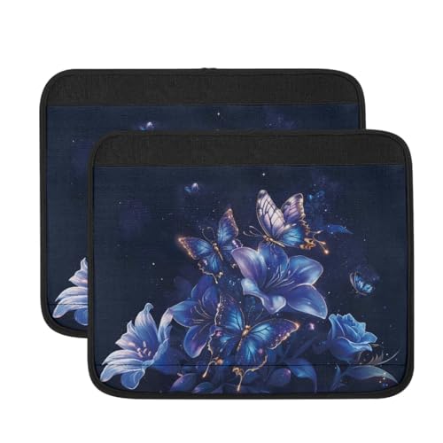Wheelchair Armrest Pads Wheel Chair Accessories Adults 2 Pack Wheelchair Arm Pads for Office Transport Chair Pressure Relief Blue Lily Butterfly - color: Blue Lily Butterfly