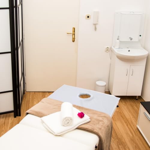 Ciieeo Spa Bed Cover with Hole 10Pcs Disposable Massage Cloth Set for Beauty Salon Spa Massage Table Comfortable Breathable Satin Fabric 31.49X19.68In
