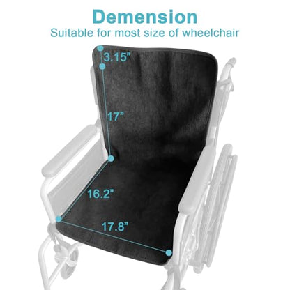 Waterproof Wheelchair Seat Cover Pads,6 Straps Reusable Seat Pads Cover with Anti-Slip Protector Washable for Elderly,Incontinence Patients,Nursery