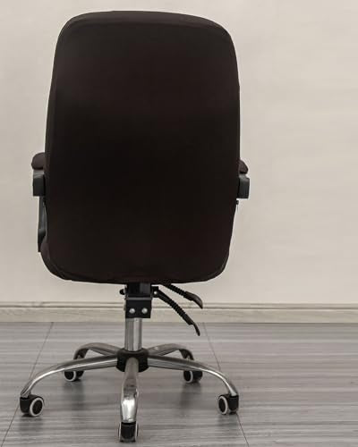 Melaluxe Office Chair Cover with Arm Covers - Universal Stretch Desk Chair Cover, Computer Chair Slipcovers (Size: L) - Coffee - color: Coffee, size: Large with Arm Cover