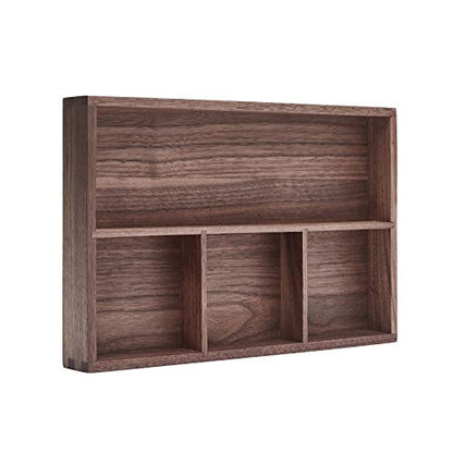 pandapark Wood Organizer Tray,Black Walnut,Desk & Drawer Storage Box (Walnut Master) - color: Walnut Master-4