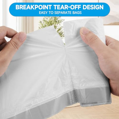 2.6 Gal Drawstring Small Trash Bags, 180 Ct Unscented for Bathroom | Milky White HDPE Film, 5-Roll 36-Bag Pack, Thick Cinch Closure, for Nursery, Dorm & Home, Pet-Friendly - size: 1 Count (Pack of 180), style: 2.6G-Drawstring-180 Counts