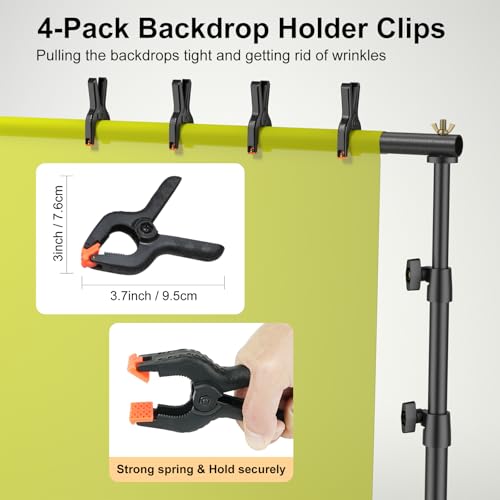 LINCO Lincostore Backdrop Support Stand Kit 10x7.1ft Adjustable Photography Studio Photo Background Support System with Carrying Bag for Green Screen Muslin, 4173-U (10ft Wide 7.1ft high) - size: 10ft wide 7.1ft high