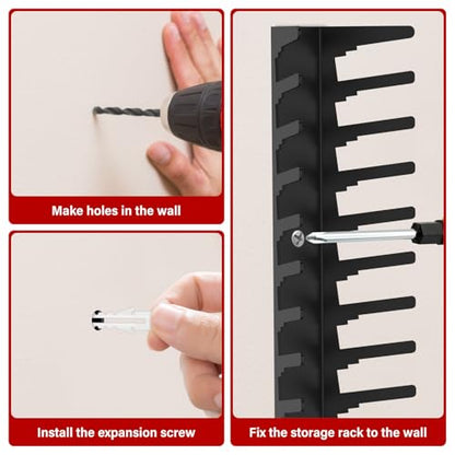 6 Pack Video Game Storage Wall Mount Game Case Holder, Heavy Duty Metal Wall-Mounted Media Storage Shelves for PS, Xbox, DVD, Switch Game Organizer, Holds up to 108 Disc Boxes