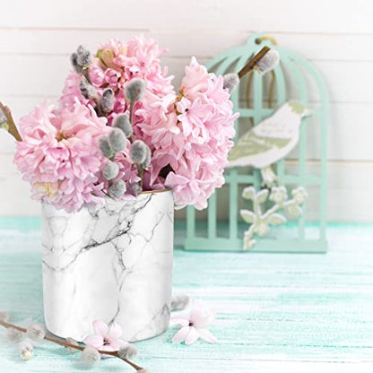 Pen Holder for Desk Cute, Modern Marble Desk Organizer, Durable Ceramic Pencil Cup, Makeup Brush Holder Cup, Multifunctional Office Stationery Holder for Women, Men, White Marble - color: White Marble 03