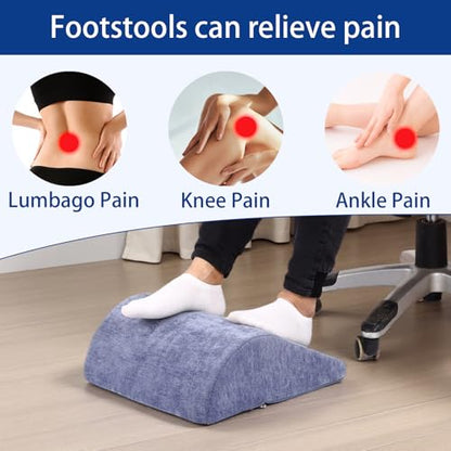 Foot Rest for Under Desk at Work, Ergonomic Under Desk Footrest with Washable Cover for Office, Home & Gaming Leg Elevation Pillow Blue - color: Blue