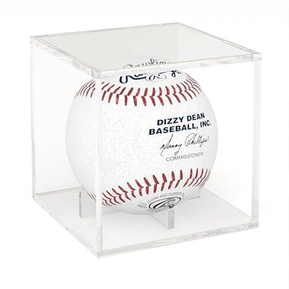 Acrylic Baseball Display Case, Clear Memorabilia Showcase for Display, Baseball Holders for Balls, Clear Display Cube Baseball Memorabilia Showcase Autographed Ball Protector - size: 3.15 x 3.15 x 3.15 inches