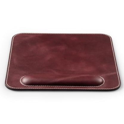 Londo Top Grain Leather Mouse Pad with Wrist Rest – Ergonomic Support, Non-Slip Base, Smooth Surface - color: Purple