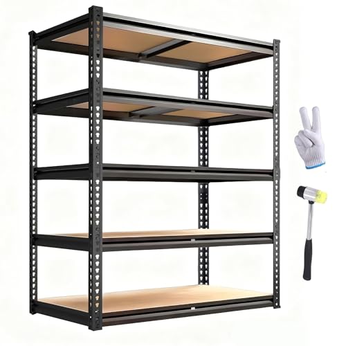 Garage Storage Shelves 72'',Ajustable Garage Shelving Units, Storage Shelves Heavy Duty, Metal Shelving for Basement, Warehouse, Workshop, Pantry, Closet, 2400 LBS, 16" D x 35.5" W x 72" H - size: 16"D x 35.5"W x 72"H