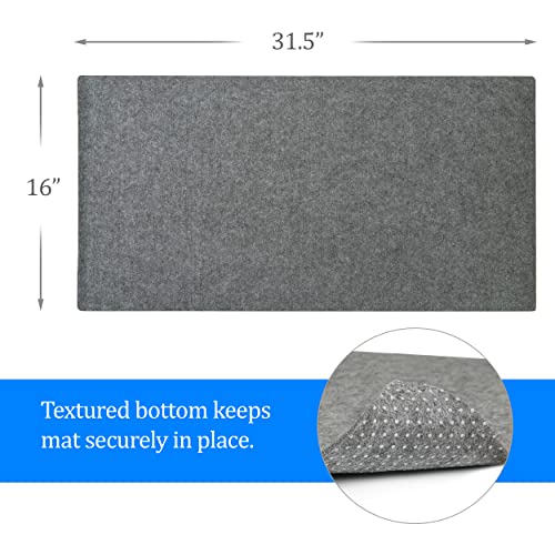 Felt Desk Pad- 31x16 with Non-Slip Backing (Dark Gray) - color: Dark Gray