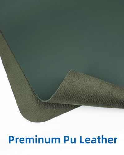 Leather Desk Pad Blotter,Mouse Pad,Office Desk Mat, Non-Slip PU Leather Desk mat,Large Desk mat,Waterproof Keyboard mat for Office/Home/Decor (Dark Green,31.5" x 15.7") - color: Dark Green, size: 31.5" x 15.7"