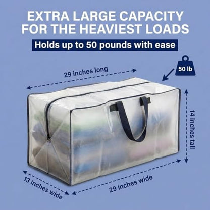 BOX USA 8-Pack Moving Bags with Strong Handles & Zippers - Heavy Duty Extra Large Packing Bags for Storage, Moving Boxes, Dorm & College Supplies, Clear - style: Clear 8-Pack