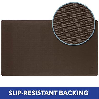 Cozy Living Anti-Fatigue Kitchen Mat, Farmhouse Buffalo Check 17.5"x55" - color: Grey/Green, size: 55"L x 17.5"W x 0.5"Th