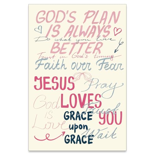 Navy Blue Pink Wall Art Trendy Preppy Aesthetic Poster Decor Fashion Girly Christian Canvas Prints Positive Quotes Painting Artwork for Room Dorm Apartment College Classroom 20x30in Unframed - color: Affirmation01, size: 30L" x 20W", style: Unframed