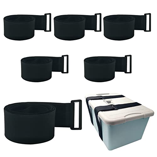 YiwerDer 6Pcs 40" x 2" Nylon Heavy Duty Reusable Hook and Loop Cinch Straps, Adjustable Fastening Securing Cable Straps, Black - style: 40" x 2Inch