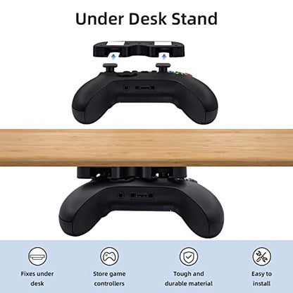 Mcbazel Under Desk Mount for Xbox Series X/S, Xbox One X/S, Xbox One, Xbox 360, Switch Pro Controller, Table Stand Holder Compatible with Xbox and Switch Pro Controller - Black - color: Black