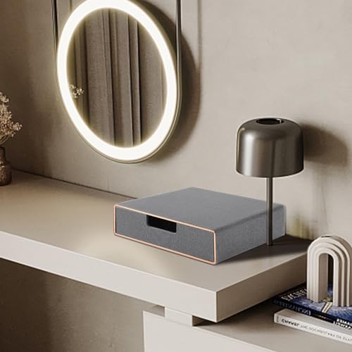 Stackable Organizer Drawer PU Leather Classic Handmade,Organize Home Office Desk Accessories and Sort Letter-Size Paper/a4 Document,Desktop Caddy with Drawers Storage,13.1x10x3.7inches,Grey - color: Grey Linen Texture