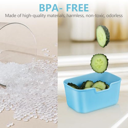 Small Snack Box Container, Updated PP Dishwasher Safe Divided Serving Tray with Lid, 4 Compartment Snack Box Container for Candy, Fruits, Charcuterie, Travel & Parties, BPA-Free, 2 Pack - color: Blue 2 Pack