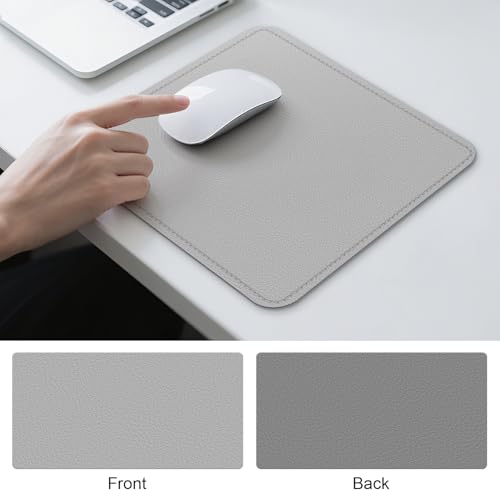 Dual Sided Leather Desk Mat - Waterproof Desk Pad - Ideal for Large Mouse Pad and Desk Mats on Top of Desks (Gray, 11"*8") - color: Gray, size: 11"*8"