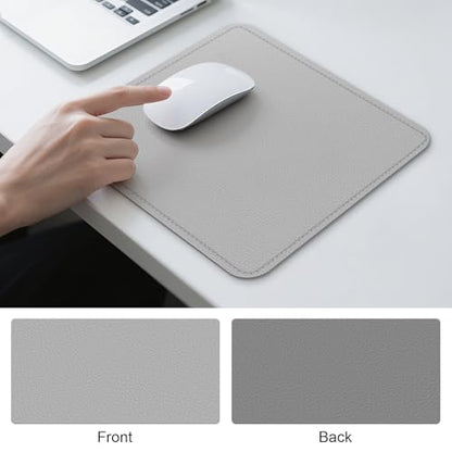 Dual Sided Leather Desk Mat - Waterproof Desk Pad - Ideal for Large Mouse Pad and Desk Mats on Top of Desks (Gray, 11"*8") - color: Gray, size: 11"*8"