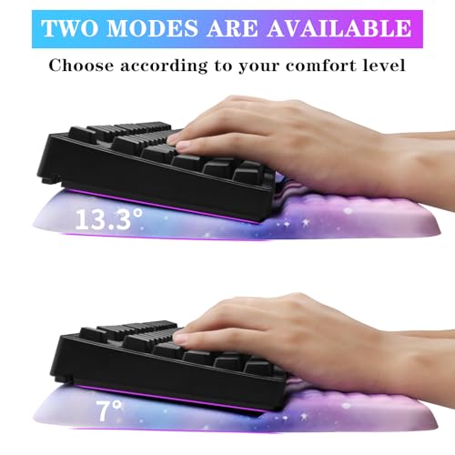Computer Keyboard Stand with Wrist Rest, Ergonomic Tilted Keyboard Holder - Keyboard Riser with Wrist Pad - Keyboard Tray Support for Office Home -Colorful Stars - color: Keyboard Stand-colorful Stars