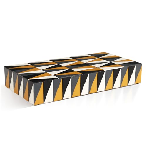 Handicrafts Home Large Decorative Storage Box with Lid, Coffee Table Storage Box, Decorative Remote Control Holder, Keepsake Storage Box for Living Room & Shelf Decor, Puzzle Guild 12 x 6 x 2 - color: PUZZLE-GUILD, size: 12 x 6 x 2 Inches