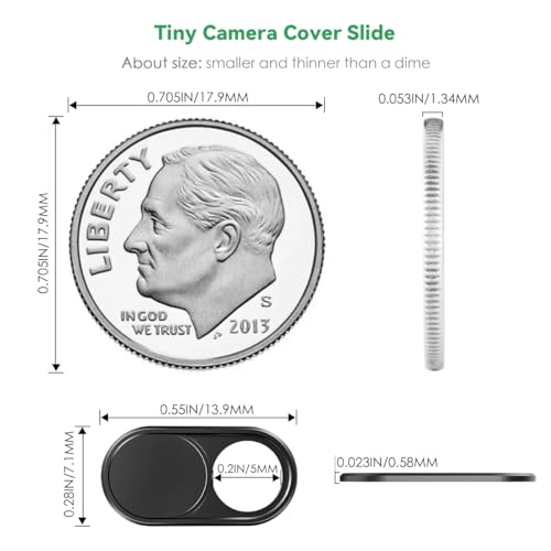 CloudValley Webcam Cover Slide[2-Pack], 0.023 Inch Ultra-Thin Metal Web Camera Cover for Macbook Pro, iMac, Laptop, PC, iPad Pro, iPhone 8/7/6 Plus, Protect Your Visual Privacy [Black] - color: Black-2 Pcs