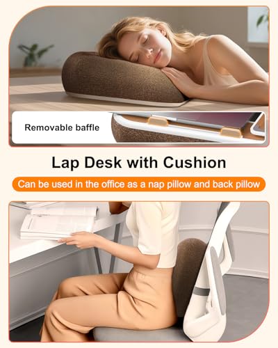 Lap Desk with Storage Cushion Washable - with Magnetic Mouse Pad, Scented Cotton Pads - Multi-Functional Lap Desk for Home Office Couch Bed -Fits Up to 15 Inch Laptop