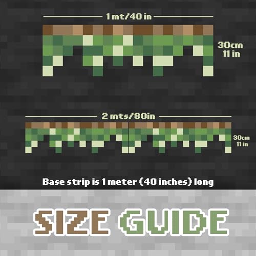 Pixel Block Border Wall Decal for Boys Room - Wall Decor for Gamers Room - Gaming Art for Bedroom - Video Game Themed Wall Stickers for Young Gamers and Cool Gaming Bedrooms
