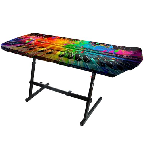 Nuxovilar Stretchy 88 Keys Keyboard Piano Dust Cover, Dust - Proof Elastic Milk Silk with Neon - Lit Keyboard Keys Pattern for Digital Electronic Keyboards - color: hd04644-B