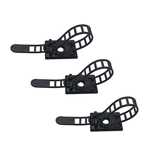 25 Pieces Desk Wire Organizer Cable Ties Zip Ties Adhesive Cord Clips Cable Management Cord Keeper Desk Wire Management | Compact 25-pack for desks, entertainment centers, and small home cable setups; adjustable nylon straps release for reuse. - size: 25