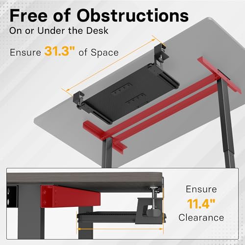 BONTEC KMT01 Under Desk Keyboard Tray, Pull-Out Keyboard & Mouse Platform with C-Clamp, 25.6 x 11.8 in Space-Saving Ergonomic Slide-Out Drawer, Black Carbon Fiber - color: Black Carbon Fiber, size: 25.6" x 11.8"