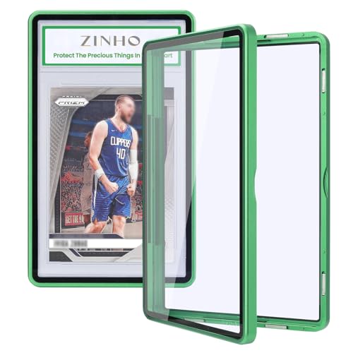 ZINHO Graded Card Case Magnetic Aluminum Alloy Slab Protector Display Case Fits 35PT PSA/CGC/CSG Cards, UV Protection (Green) - color: Green, style: PSA Card Case
