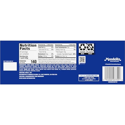 Handi-Snacks OREO Cookie Sticks 'N Creme Dip Snack Packs, 20 Snack Packs - size: 20 Count (Pack of 1)