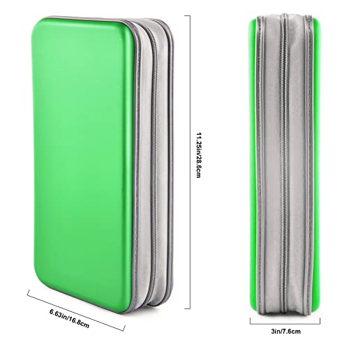 DVD Case, Bivisen CD Case Holder Wallet Binder 96 Capacity CD/DVD Cases Storage Holder Binder Organizer Wallet Book for Car Home Travel (Green) - color: Green