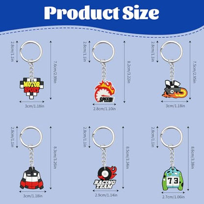 Keychains Bulk,Funny Key Chain for Prizes Incentives Holiday Gifts Birthday Party Favors - color: 30pcs Racing Car Keychains